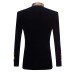 Men's Stylish Court Prince Black Velvet Gold Embroidery Blazer Suit Jacket