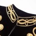 Men's Stylish Court Prince Black Velvet Gold Embroidery Blazer Suit Jacket