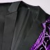 The Colorful Velvet Purple Sequins Slim Fit Blazer Suit Jacket