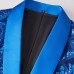 The Velvet Blue Sequin Shiny Stereoscopic Pattern Prom Slim Fit Blazer Suit Jacket